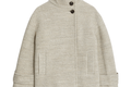 Short twill funnel neck coat T591118C